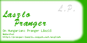 laszlo pranger business card